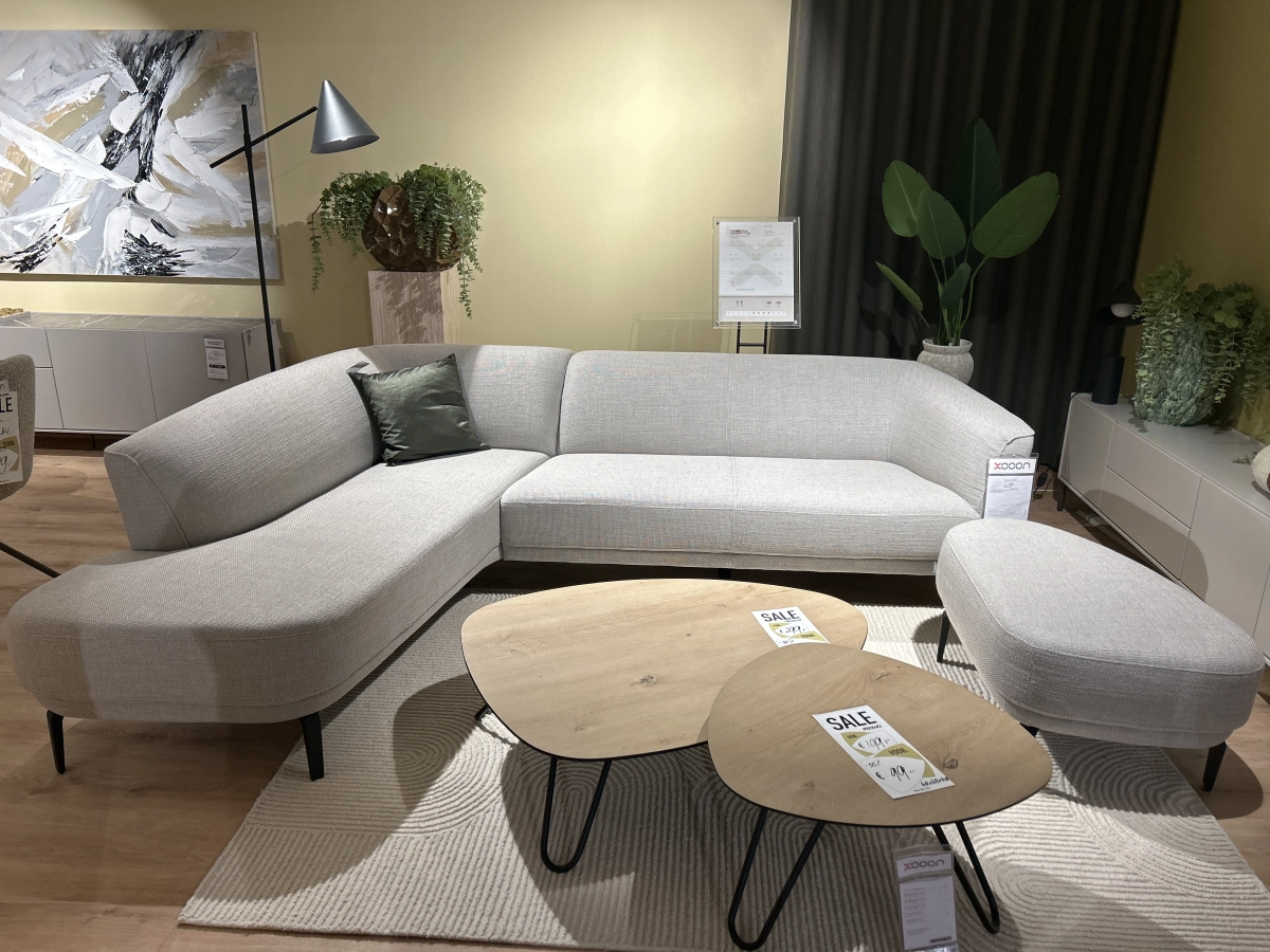 Afbeelding SALE - Xooon Brooks hoekbank incl poef 1